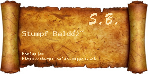Stumpf Baldó névjegykártya